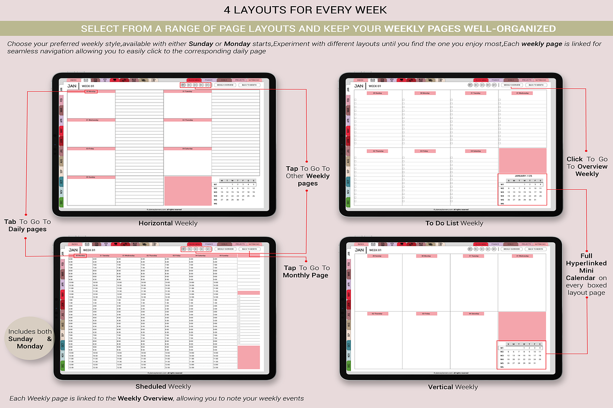 Jewel Tones Digital Planner 2025, a Templates & Theme by Plamarplanners (Photo 3 of 11)