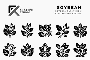 Soybean Plant Icon Vector, a Solid Icon by Akatype Studio