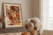 Autumn Pumpkins & Flowers Wall Art, a Background Graphic by Floraphoria (Thumbnail 6 of 12)
