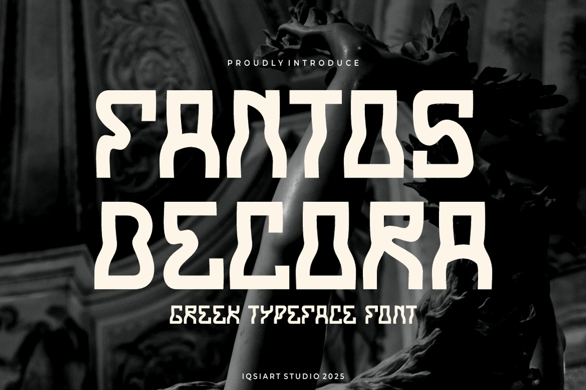 Fantos Decora - Greek Font, a Sans Serif Font by Iqsiart Studio (Photo 1 of 7)