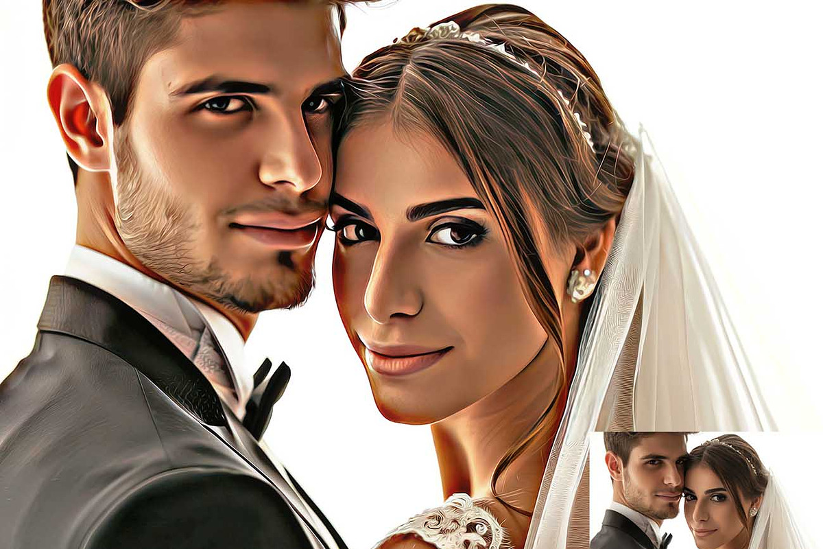 Romantic Wedding Oil & Sketch, an Action Add-On by Studio Retouch (Photo 8 of 13)