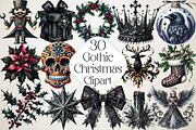 Gothic Christmas Day Clipart Bundle, an Illustration by DreamPrint404 (Thumbnail 1 of 6)