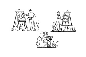 paint outdoor painting vector, a Person Illustration by pikepicture
