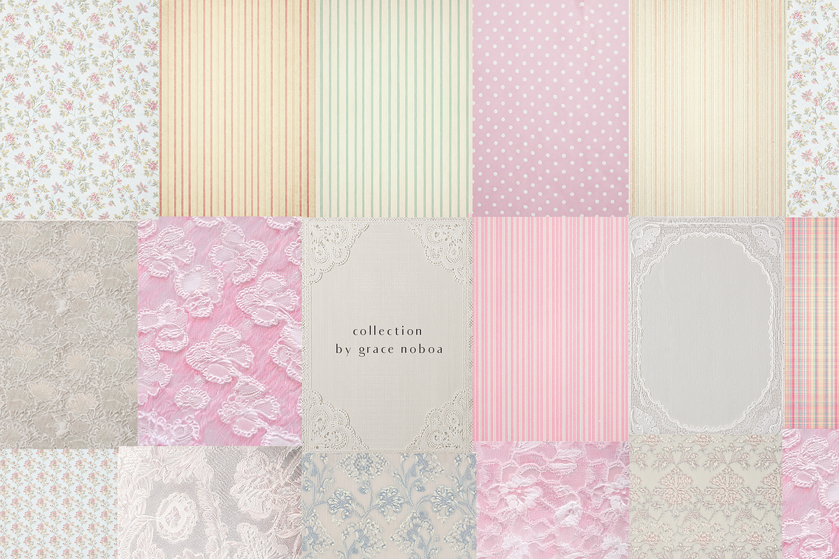 Girlhood collage scrapbook lace bows, an Object Graphic by Grace Noboa Illustrations (Photo 3 of 10)
