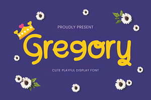 Gregory - Cute Display Font, a Handwritten Font by Imoodev