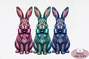 Elegant Floral Easter Bunnies PNG, an Illustration by Daily.Designs (Thumbnail 1 of 5)