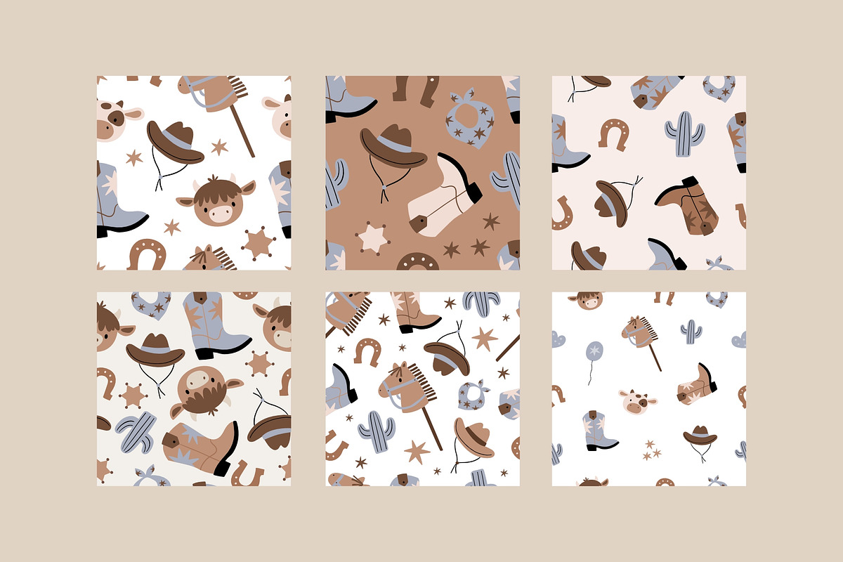Little Cowboy - vector clipart, a Decorative Illustration by Barkova Nadya (Photo 7 of 9)
