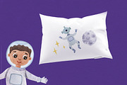 Watercolor space clipart with planet, an Animal Illustration by CreativeByLu (Thumbnail 3 of 11)