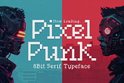 Pixel Punk - 8-Bit Serif Typeface, a Serif Font by HipFonts (Thumbnail 1 of 6)