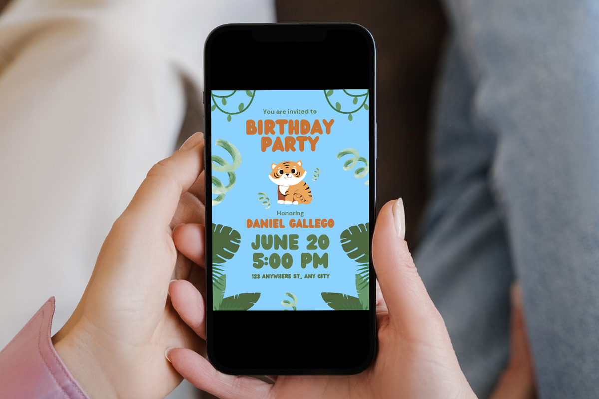Jungle Birthday Party Invitations, a Templates & Theme by TemplateCastleStore (Photo 7 of 9)