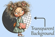 Whimsical Back to School Girl PNG, a Seasonal Illustration by Canvas Craft (Thumbnail 2 of 10)