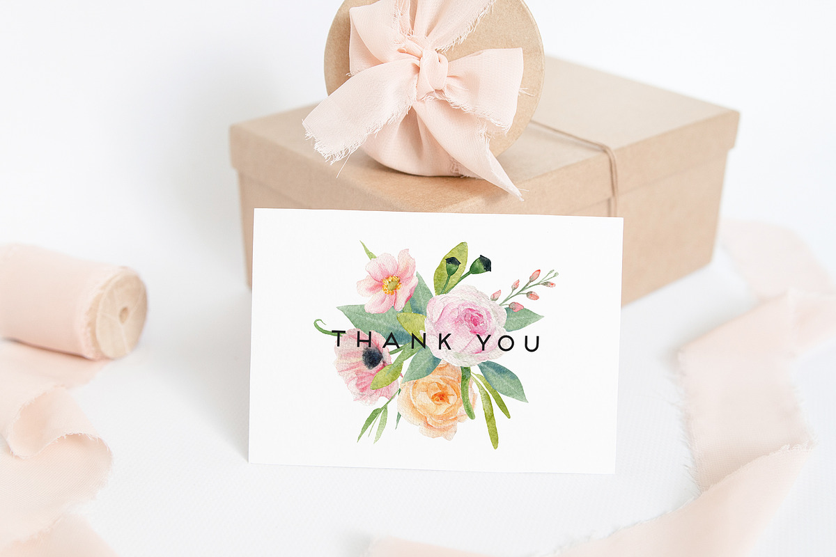 Pink Floral Mood. Watercolor Set, an Illustration by NiKO (Photo 6 of 6)