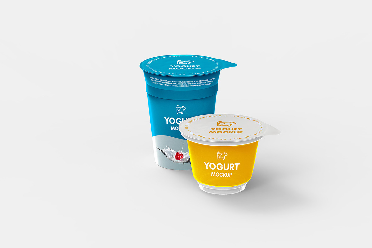 Yogurt Mockups - 9 Views, a Packaging Mockup by Illusiongraphic (Photo 8 of 14)