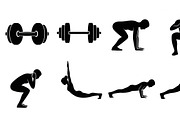 Fitness Workout Silhouette Icon Set, an Illustration by musafir_fashion (Thumbnail 34 of 51)