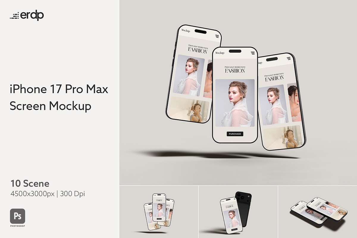 iPhone 17 Screen Mockup, an iPhone Mockup by Eka Restu D. Putra (Photo 1 of 14)