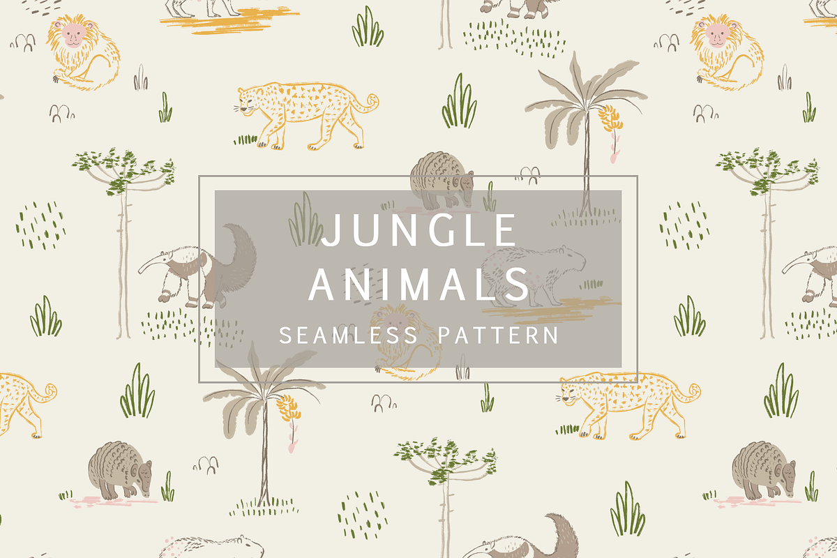 Jungle Animals Seamless Pattern, a Pattern Graphic by Lady Bruniere Design (Photo 1 of 8)