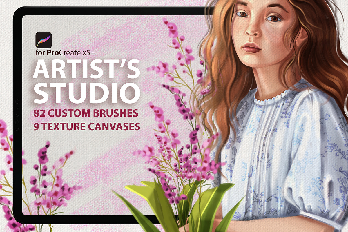 ARTIST'S STUDIO PROCREATE KIT, a Brush Add-On by AlexandraArt (Photo 1 of 17)