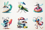 Summer Mosquitoes Clipart, an Illustration by RobertsArt (Thumbnail 4 of 5)