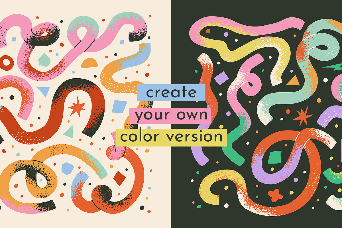 FUNKY RIBBONS: clipart & pattern, an Object Illustration by Elliko shop (Photo 5 of 7)
