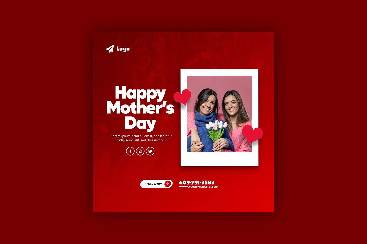 Happy Mother's Day Post Template, a Social Media Template by Saman Osama (Photo 1 of 2)