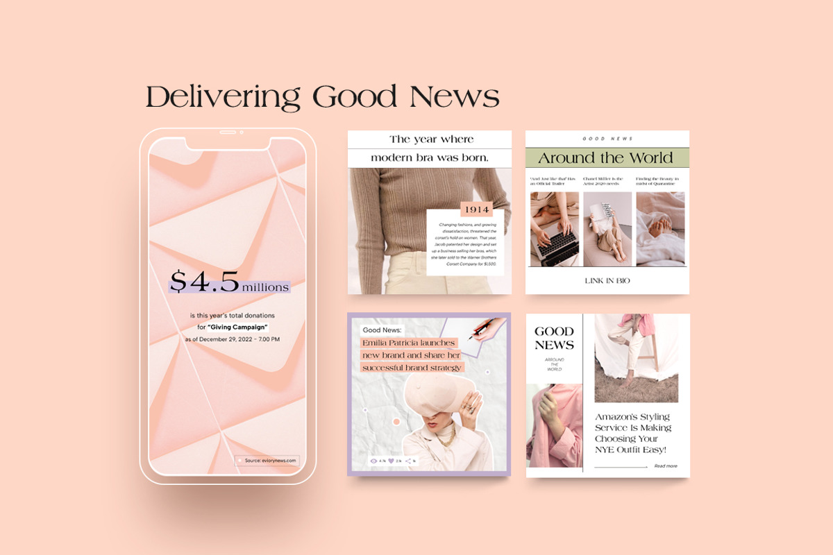 Blog & News Room Instagram CANVA PS, a Social Media Template by Eviory (Photo 6 of 26)