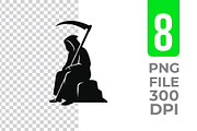 Grim Reaper Silhouette Pack, an Object Graphic by Artonix (Thumbnail 3 of 3)