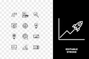 Business Analysis Data Insight Icons, an Outline Icon by Unique Design Team (Thumbnail 2 of 3)