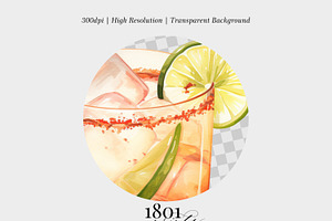 Spicy Paloma Cocktail Illustration