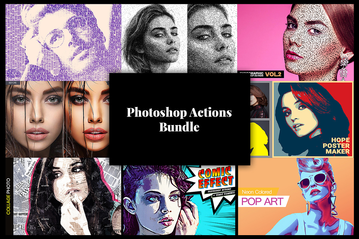 Photoshop Actions Bundle 8/1, an Action Add-On by PSD Action (Photo 1 of 9)