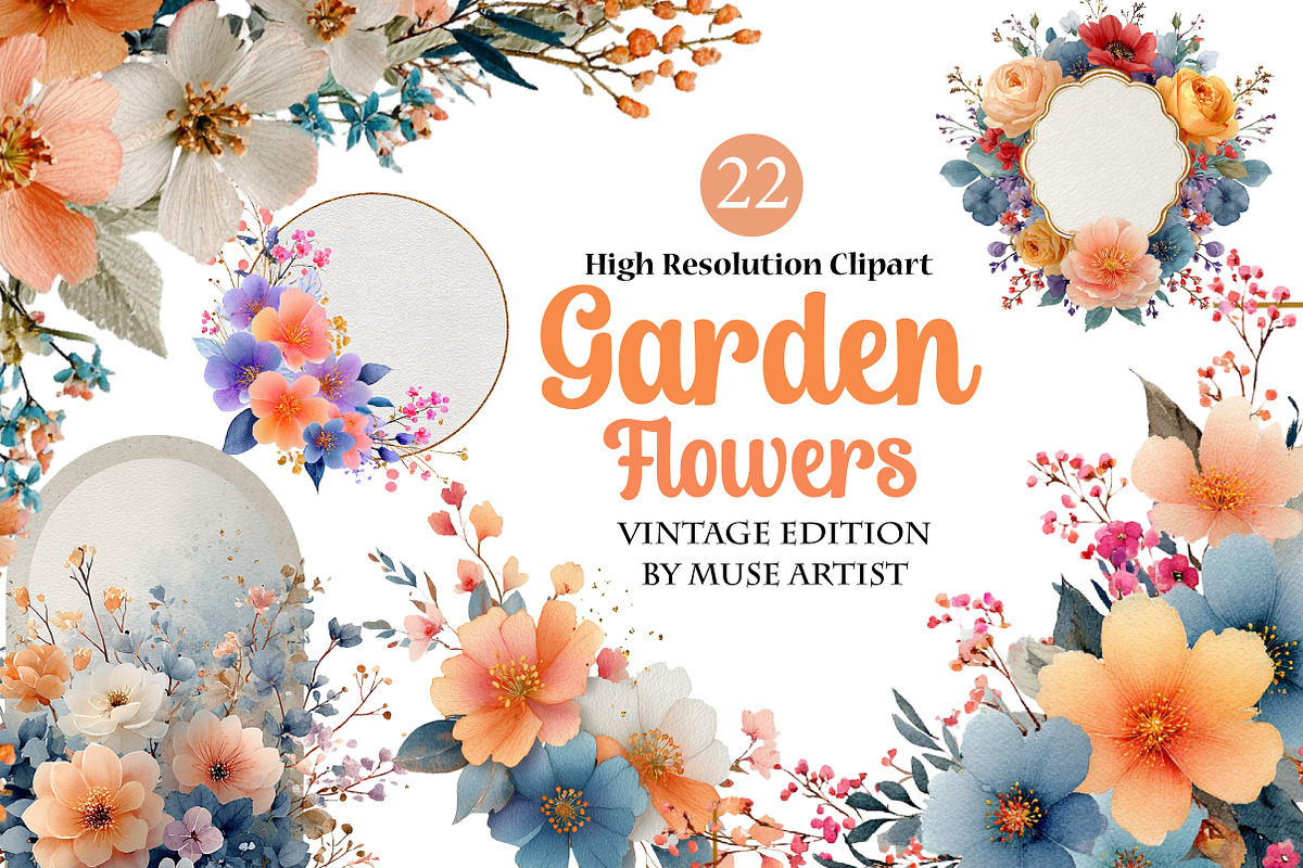 Garden Flowers Clipart, an Illustration by DreamArtGraphic (Photo 1 of 4)