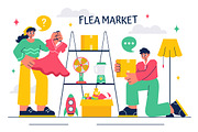 10 Flea Market Shopping Illustration, a Person Illustration by denayunebgt (Thumbnail 4 of 4)