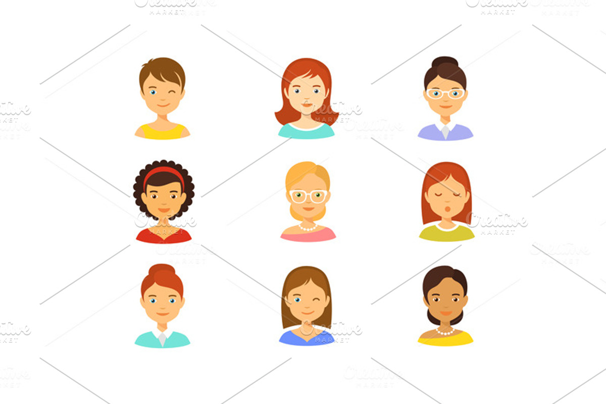 Girl avatar creator and icons set, an Emoji Icon by Teneresa (Photo 2 of 2)