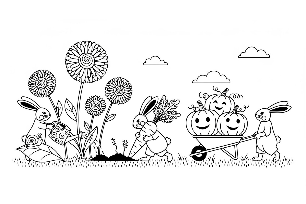 Garden Bunny Silhouette Bundle, an Illustration by jahid234 (Photo 35 of 48)
