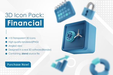 Financial 3D Icon Pack, an Icon by Duxica
