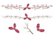 Red Holly Branches & Wreaths, an Illustration by Amanda Ilkov (Thumbnail 4 of 5)