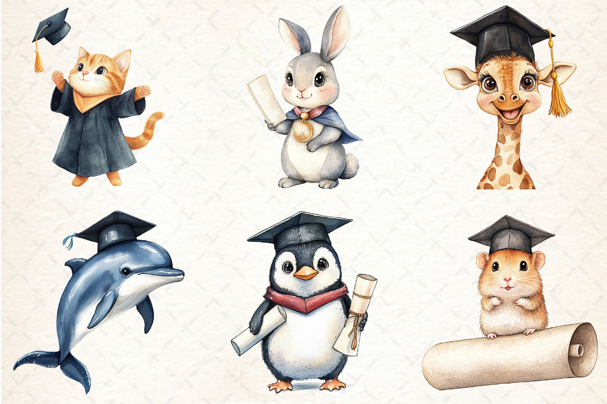 Cute Graduation Animal Sublimation C, a Seasonal Illustration by Rose Art (Photo 3 of 4)