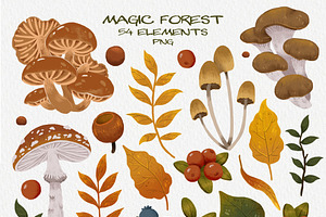 Magic Forest Mushroom Clipart