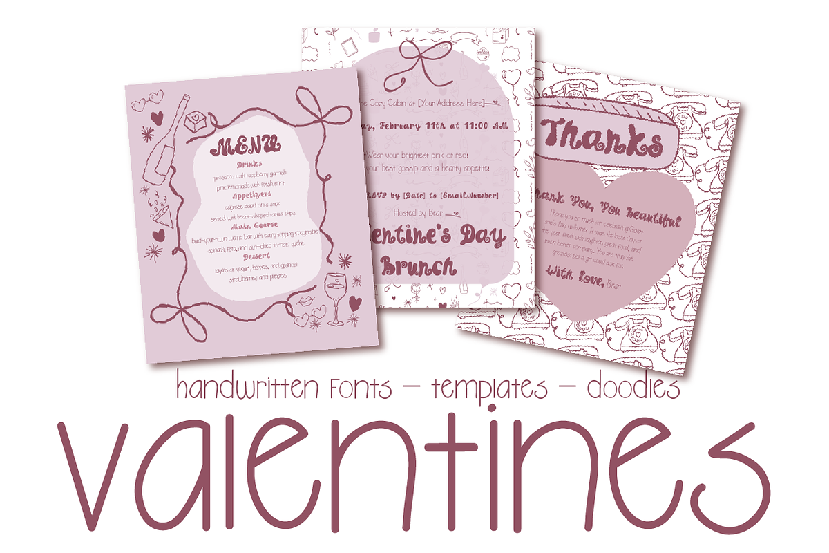 Galentine’s Valentine Bundle, a Handwritten Font by Little Creative Scribbles (Photo 3 of 8)