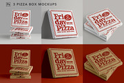 3 Pizza Box Mockup, a Cups & Container Mockup by eezo (Thumbnail 1 of 10)