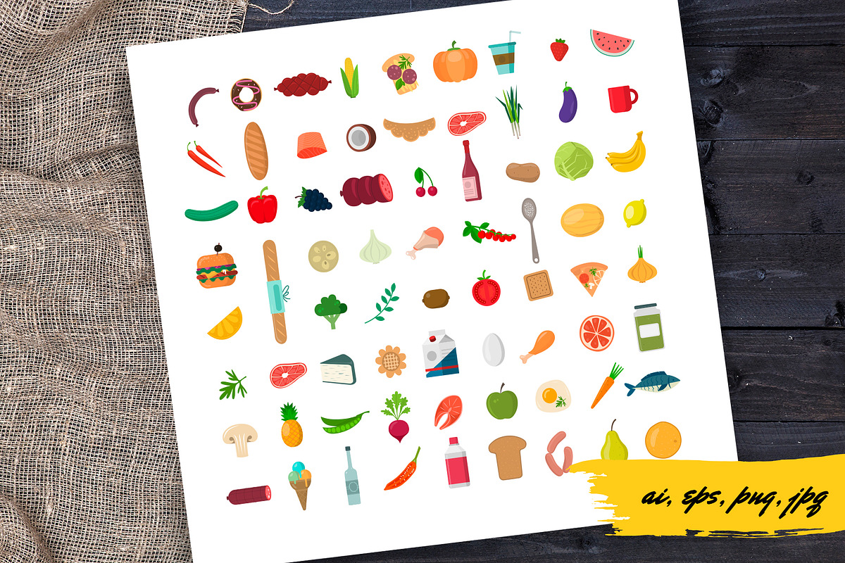 Food icons, an Outline Icon by DOBROGRAPH (Photo 2 of 3)