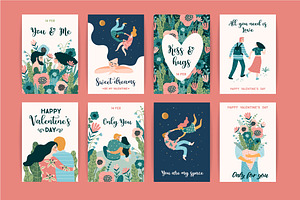 Happy Valentine's Day. Vector Cards.