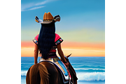 Custom art, Seaside Boho Cowgirl, a Branding & Logo Template by Boho Pixel Dust (Thumbnail 1 of 4)