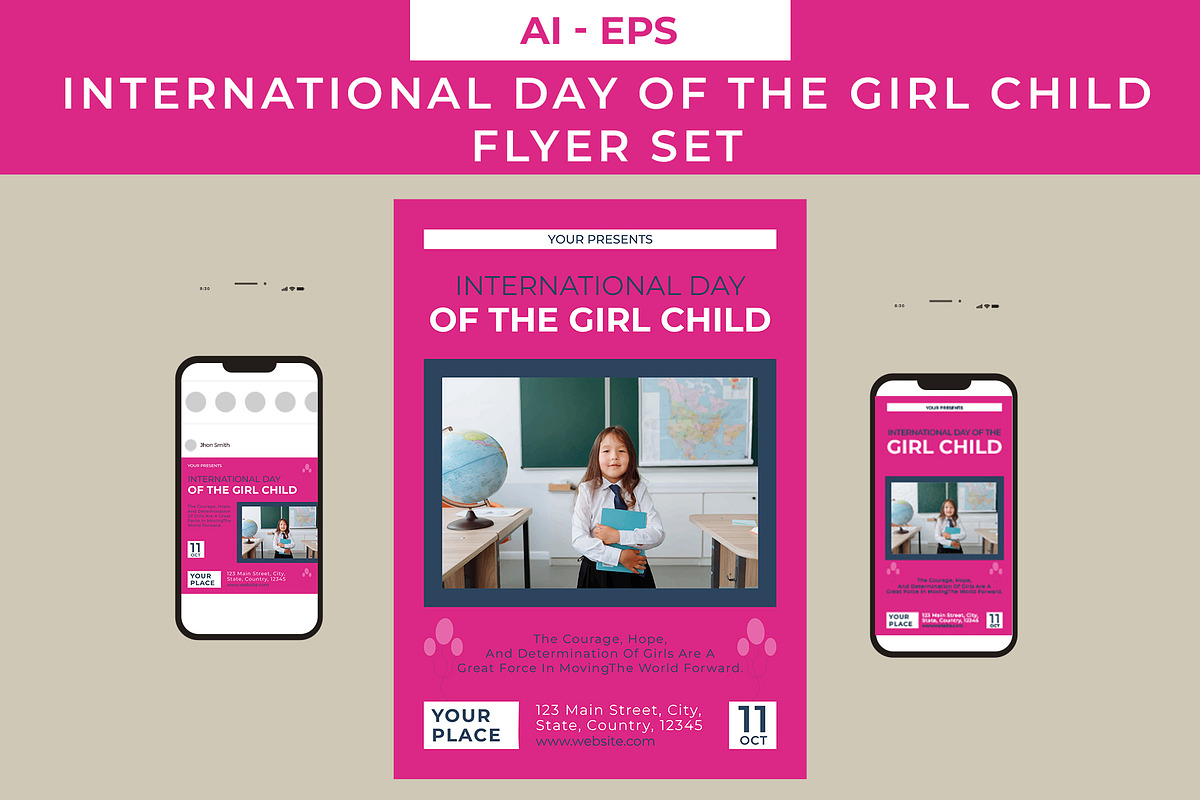 Girl Child Flyer Set Design, a Flyer Template by Lakhan1998 (Photo 1 of 2)