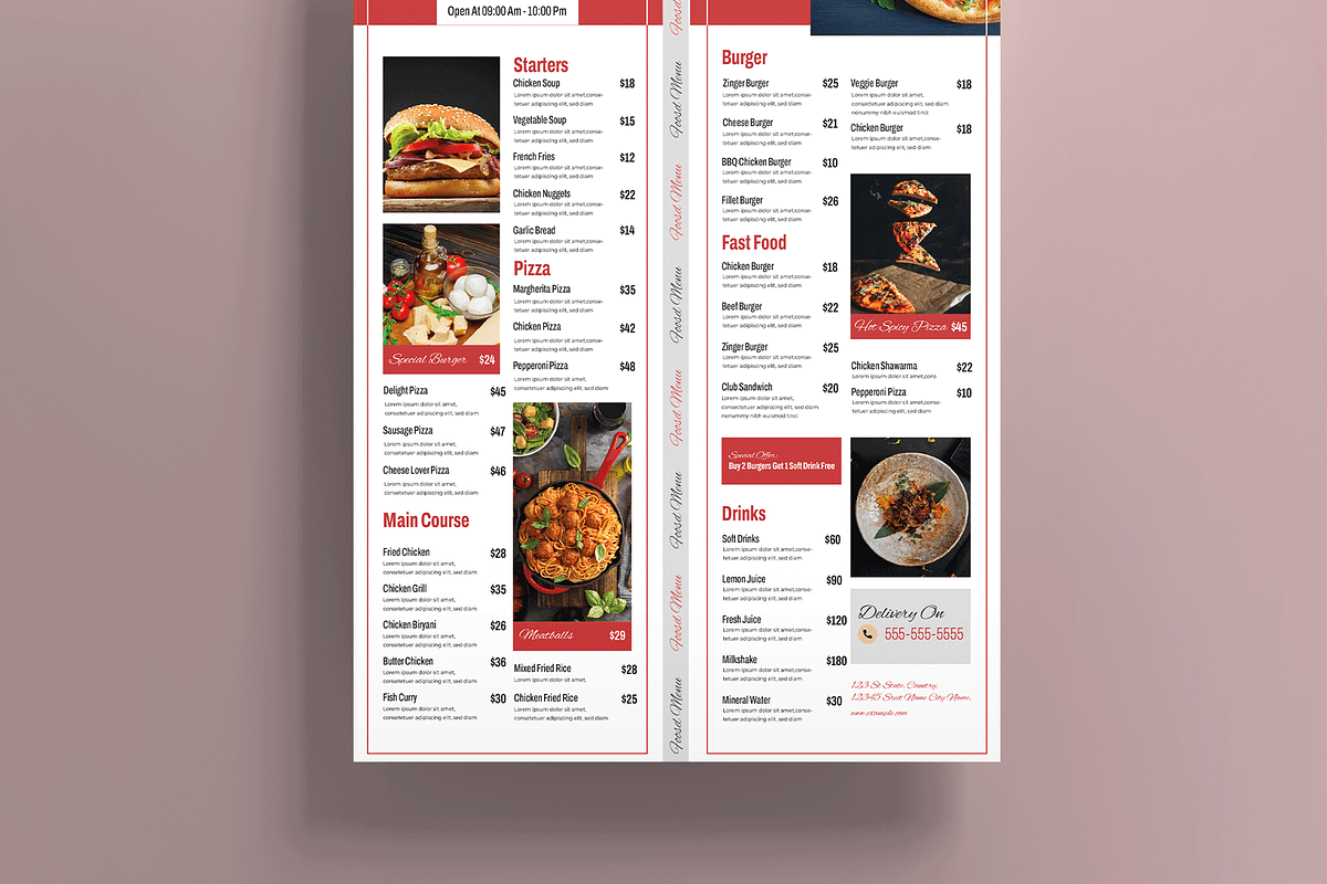 Food Menu Template, a Flyer Template by MightyDesign (Photo 3 of 8)