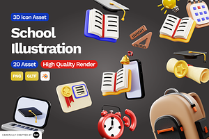 3D School Illustration