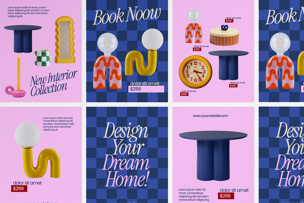 Interior Design Instagram Templates, a Social Media Template by GAZINEOGRAPHIC (Photo 2 of 6)