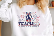 Retro Teacher 4th July Png, an Illustration by Designking (Thumbnail 3 of 6)