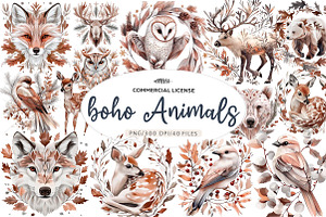 Winter Christmas Animals Birds Leave, an Illustration by CreationArt