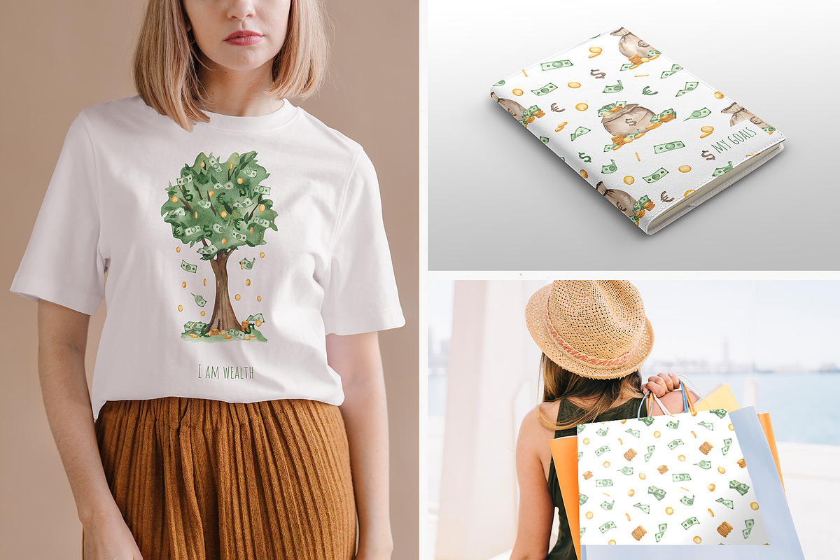 Money watercolor collection, a Finance Illustration by Marina Ermakova (Photo 10 of 11)