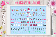 Romantic set with Cute Unicorns, a Decorative Illustration by MalniArt (Thumbnail 6 of 6)